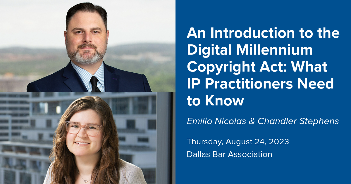 Emilio Nicolas and Chandler Stephens to Present on Digital Millennium